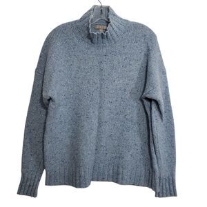 J. Crew Women's Blue Oversized Mock Neck Sweater, Size Small